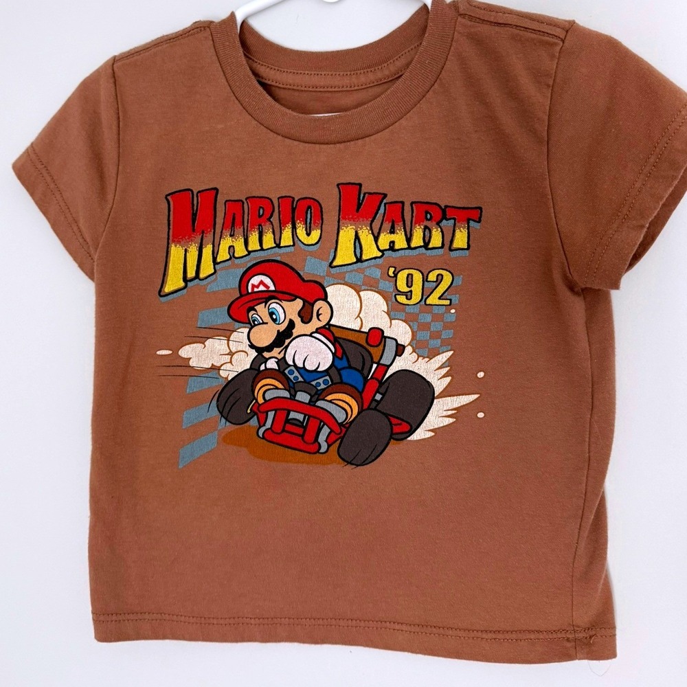 Nintendo Mario Kart 92 Graphic Tee Brown Short Sleeve T-Shirt Toddler 12M
